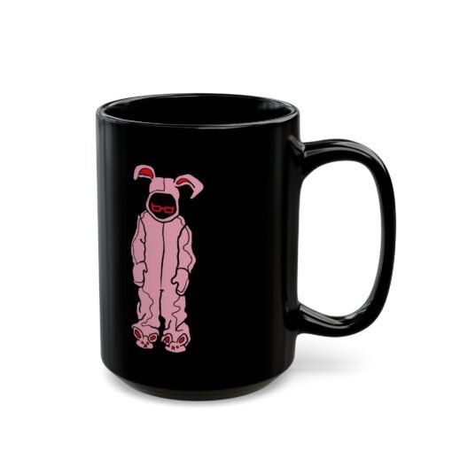 🎄🐰 Ralphie Bunny Suit Black Mug – Sip with Holiday Sass - Image 9