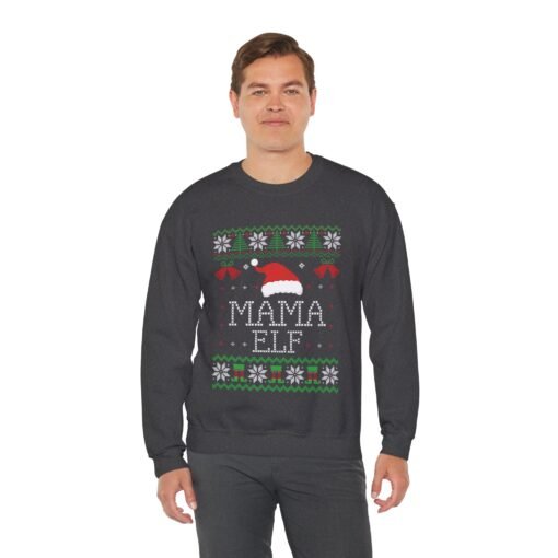 🎄🧝‍♀️ Mama Elf Ugly Christmas Sweatshirt – Holiday Cheer, Boss Mode On - Image 6