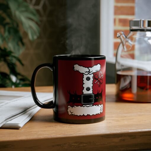 🎅☕ Santa’s Suit Black Mug – Sip Like the Big Guy - Image 8