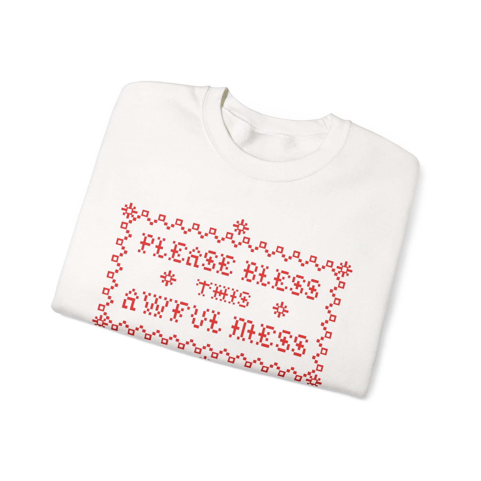 🧵😅 Please Bless This Awful Mess Unisex Sweatshirt – Comfy Chaos with a Stitched Smile - Image 2