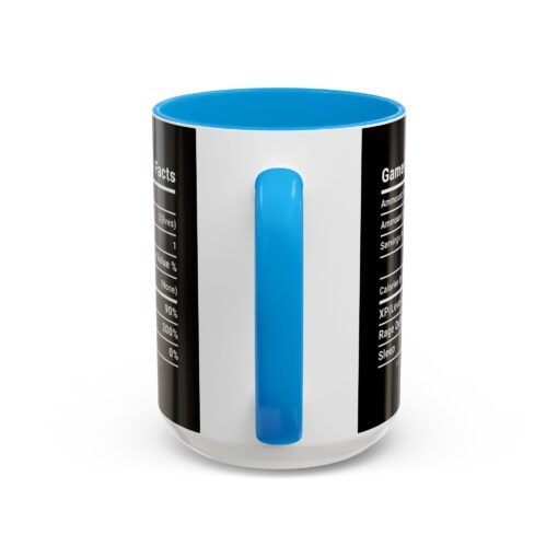 ☕🎮 Gamer Nutrition Facts Color Accent Mug – Fuel for Every Respawn - Image 67