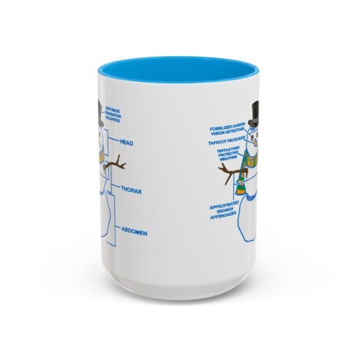 ☕ Snowman Anatomy Color Accent Mug – Sip with a Side of Snowman Science - Image 53