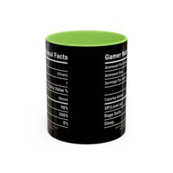 Alternative view of ☕🎮 Gamer Nutrition Facts Color Accent Mug – Fuel for Every Respawn
