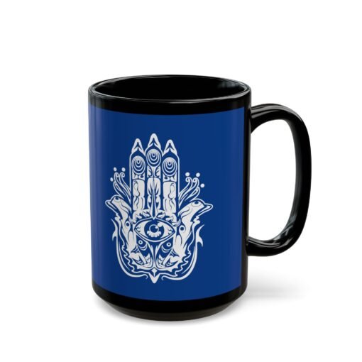 ☕🖐️✨ Hamsa Black Mug – Sip with Protection and Peace - Image 11