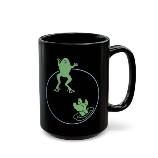☕🐸🌌 Reach for the Froggy Black Mug – Sip Like a Snack-Savvy Force User - Image 11