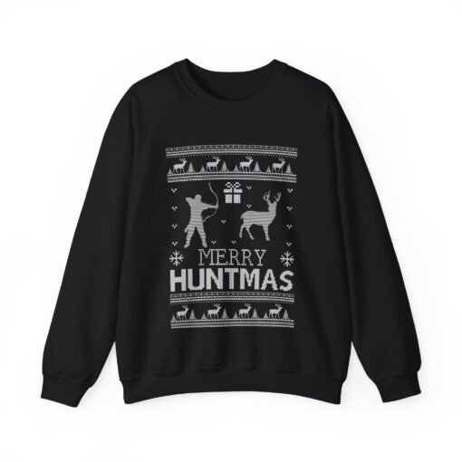 🦌🎄 Merry Huntmas Unisex Sweatshirt – The Ultimate Ugly Sweater for Hunters - Image 10