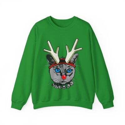 😺🦌 Rudolph Catmas Unisex Sweatshirt – Feline Festive, Reindeer Ready