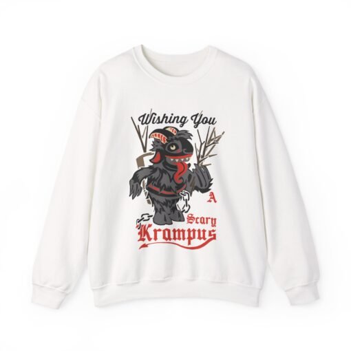 🎄👹 Wishing You a Scary Krampus Unisex Sweatshirt – Cozy Meets Creepy Christmas - Image 9
