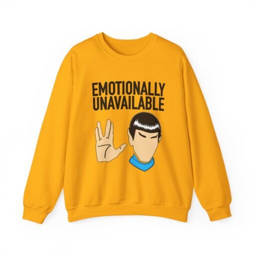 🖖😐 Emotionally Unavailable Unisex Sweatshirt – Logic Over Feelings, Always - Image 9