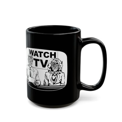 ☕👽 Watch TV Black Mug – Sip the Message, Straight from They Live - Image 8