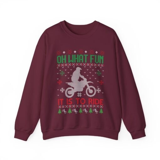 🏍️🎄 Oh What Fun It Is To Ride Unisex Sweatshirt – Ugly Christmas Motocross Edition - Image 10