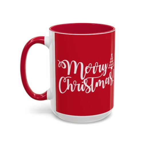 ☕ Merry Christmas Color Accent Mug – Sip the Season in Style - Image 32