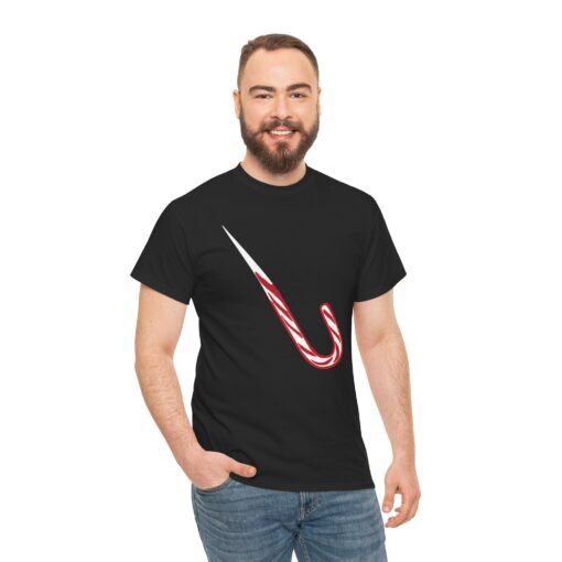 🍭🔪 Candy Cane Shiv Unisex T-Shirt – Sweet but Deadly Holiday Humor - Image 3