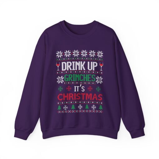 🍻🎄 Drink Up Grinches Unisex Sweatshirt – Holiday Sass in Ugly Sweater Style - Image 14