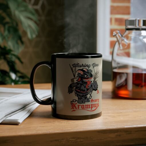 ☕ Wishing You a Scary Krampus Black Mug – Sip from the Naughty Side - Image 7