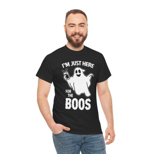 👻🍻 I'm Just Here for the Boos Unisex T-Shirt – Spooky Spirits Welcome - Image 6