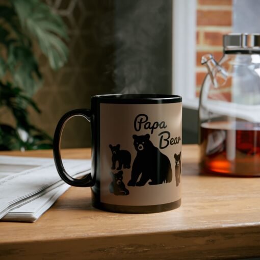 ☕🐻👨‍👧‍👦 Papa Bear Black Mug – Strong Brew for the Head of the Den - Image 6