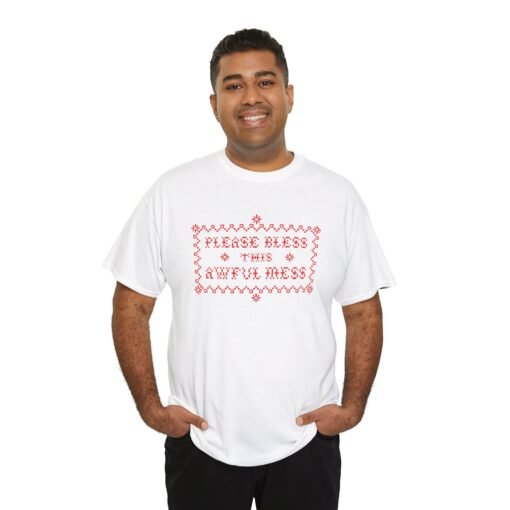 🧵😅 Please Bless This Awful Mess Unisex T-Shirt – Cross-Stitched Chaos, Worn with Pride - Image 7