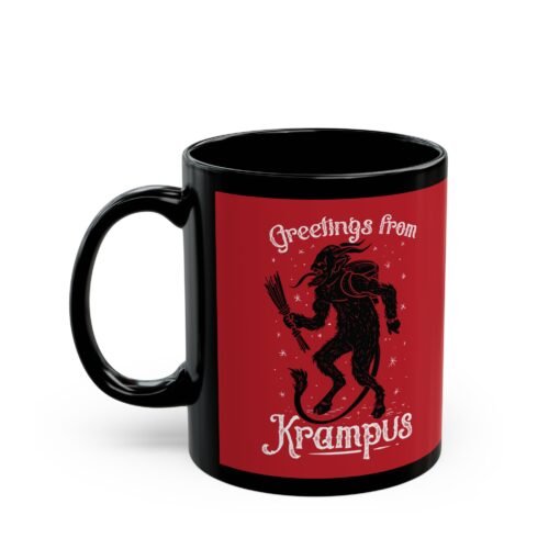 ☕ Greetings From Krampus Black Mug – Sip with a Side of Sinister Cheer - Image 2