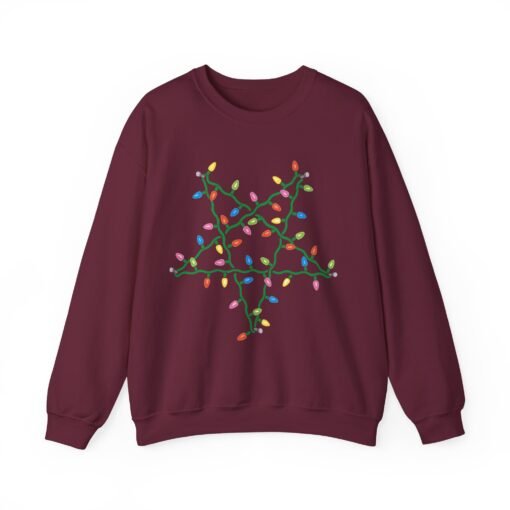🔮 Holiday Pentagram Unisex Sweatshirt – Cozy, Creepy & Full of Cheer - Image 9
