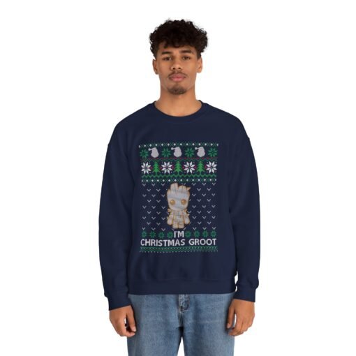 🌱🎄 Merry Grootmas Ugly Christmas Sweatshirt – Deck the Halls with Tiny Tree Joy - Image 5