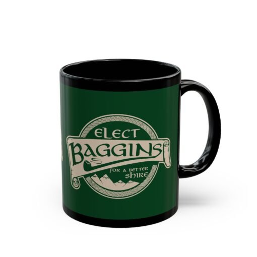 🌿 Elect Baggins for The Shire Black Mug – Vote for Second Breakfast - Image 5