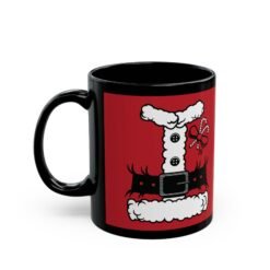 Alternative view of 🎅☕ Santa’s Suit Black Mug – Sip Like the Big Guy