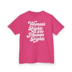✊💜 Women’s Rights Are Human Rights Kids’ T-Shirt – Raising Voices Early