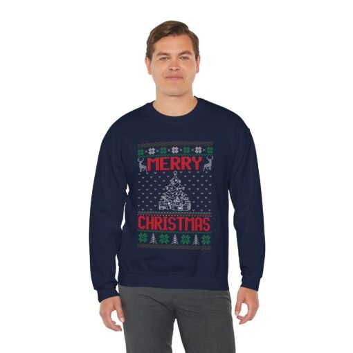 🎄✨ Merry Christmas Tree Unisex Sweatshirt – Classic Cheer in Ugly Sweater Style - Image 7