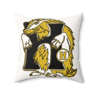 🦡💛 House of Badger Faux Suede Throw Pillow – Loyalty Meets Cozy Charm