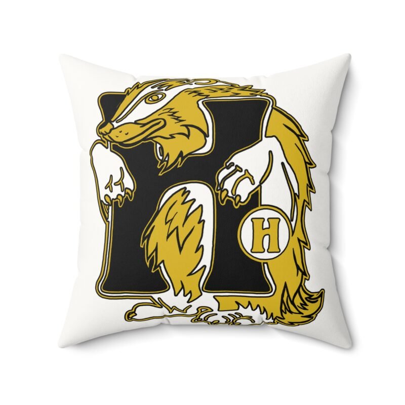 🦡💛 House of Badger Faux Suede Throw Pillow – Loyalty Meets Cozy Charm
