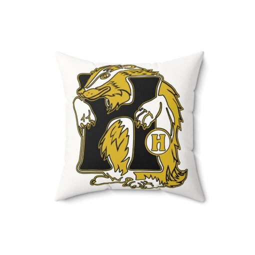 🦡💛 House of Badger Faux Suede Throw Pillow – Loyalty Meets Cozy Charm - Image 6