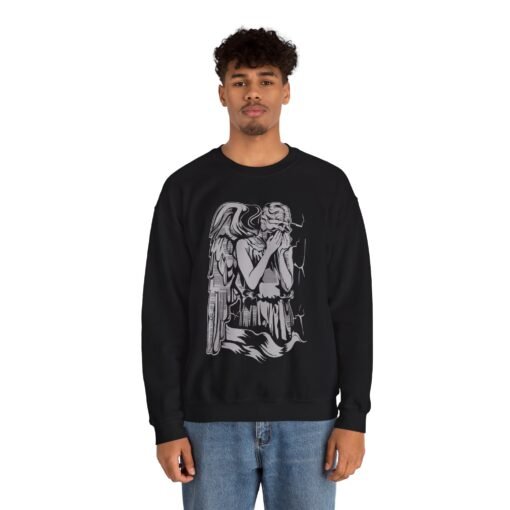 🗿🌀 Weeping Angel Unisex Sweatshirt – Cozy Horror from Across Time - Image 3