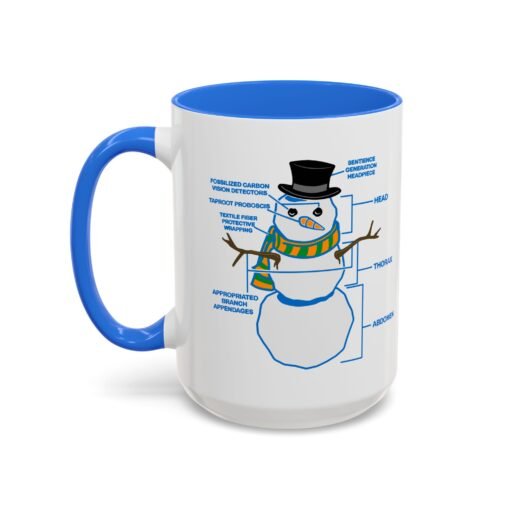 ☕ Snowman Anatomy Color Accent Mug – Sip with a Side of Snowman Science - Image 48