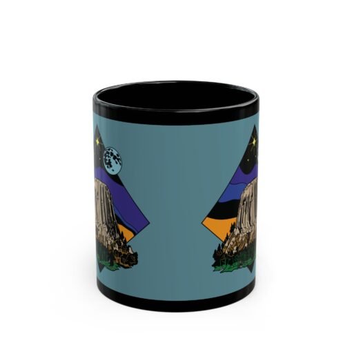 ☕🗻🌌 Devil’s Tower Black Mug – Sip from the Monument of Mystery - Image 3