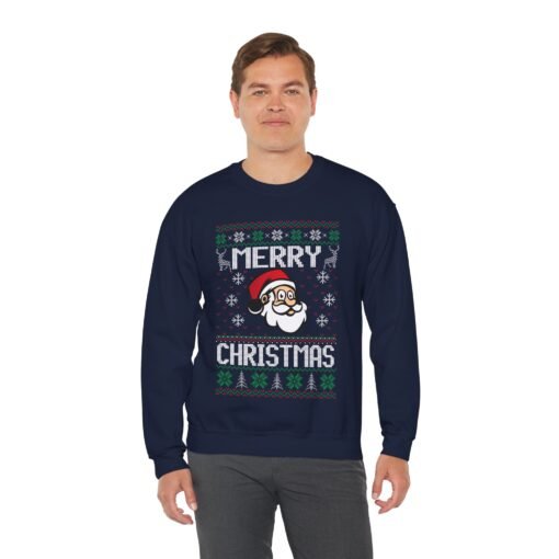 🎅🎄 Merry Christmas Santa Unisex Sweatshirt – Classic Cheer in Ugly Sweater Style - Image 6
