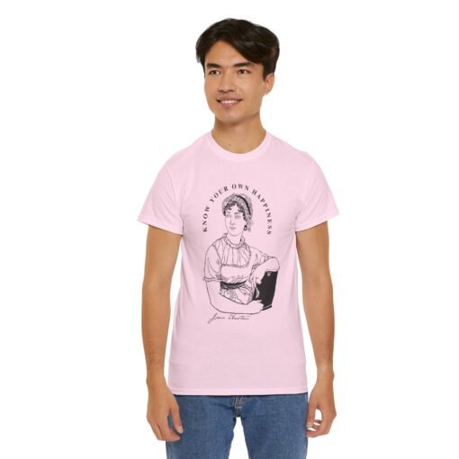 📖🌿 Jane Austen “Know Your Own Happiness” Unisex T-Shirt – Timeless Wisdom, Everyday Style - Image 7