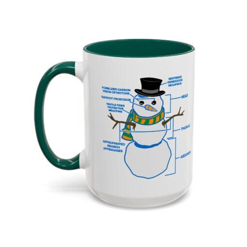 ☕ Snowman Anatomy Color Accent Mug – Sip with a Side of Snowman Science - Image 52