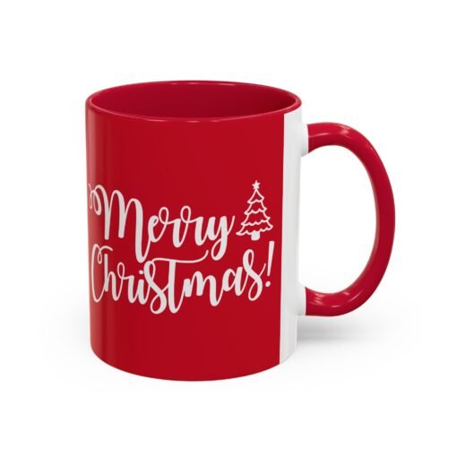 ☕ Merry Christmas Color Accent Mug – Sip the Season in Style - Image 3