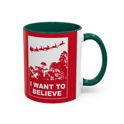 ☕🎅🛸 I Want to Believe (In Santa) Color Accent Mug – Mulder Meets Merry - Image 10