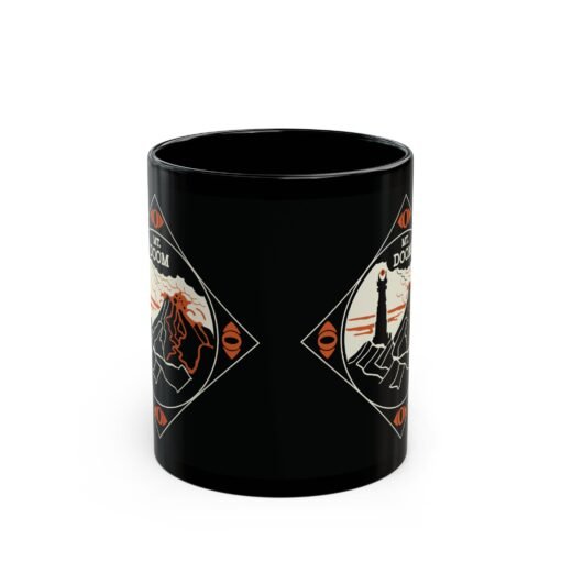🔥 Mount Doom & Eye of Sauron Black Mug – Power in Every Sip - Image 2