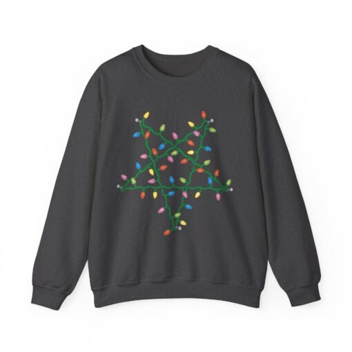 🔮 Holiday Pentagram Unisex Sweatshirt – Cozy, Creepy & Full of Cheer - Image 11
