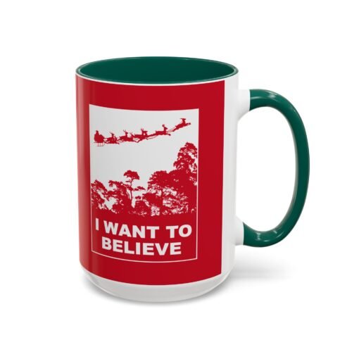 ☕🎅🛸 I Want to Believe (In Santa) Color Accent Mug – Mulder Meets Merry - Image 22