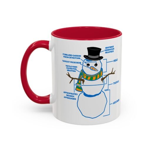 ☕ Snowman Anatomy Color Accent Mug – Sip with a Side of Snowman Science - Image 36
