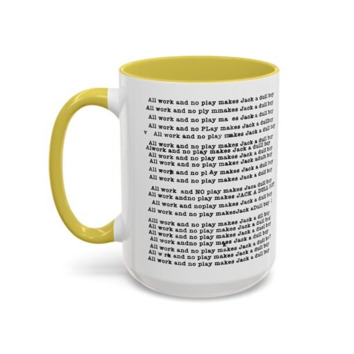 ☕ All Work and No Play Color Accent Mug – A Sip of Madness - Image 92