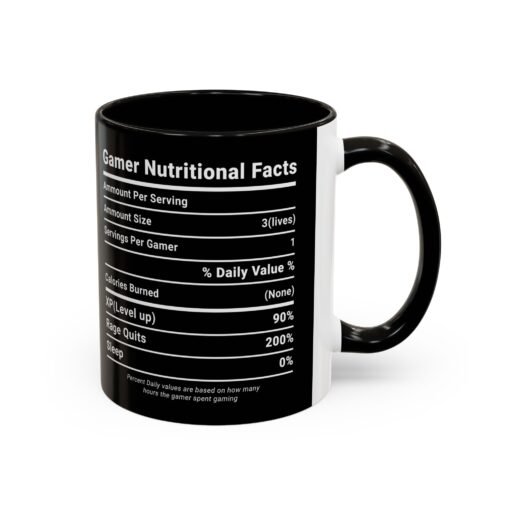☕🎮 Gamer Nutrition Facts Color Accent Mug – Fuel for Every Respawn - Image 6
