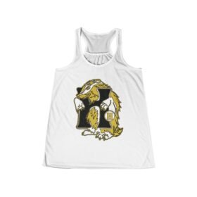 🦡💛 House of Badger Women’s Flowy Racerback Tank – Loyal, Laid-Back, and Magical