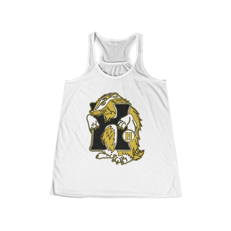 🦡💛 House of Badger Women’s Flowy Racerback Tank – Loyal, Laid-Back, and Magical