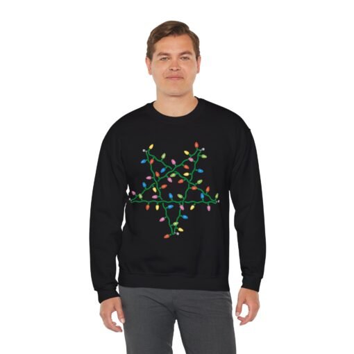 🔮 Holiday Pentagram Unisex Sweatshirt – Cozy, Creepy & Full of Cheer - Image 6