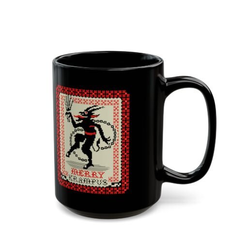 👹☕ Merry Krampus Black Mug – Sip Scares, Not Cocoa - Image 10
